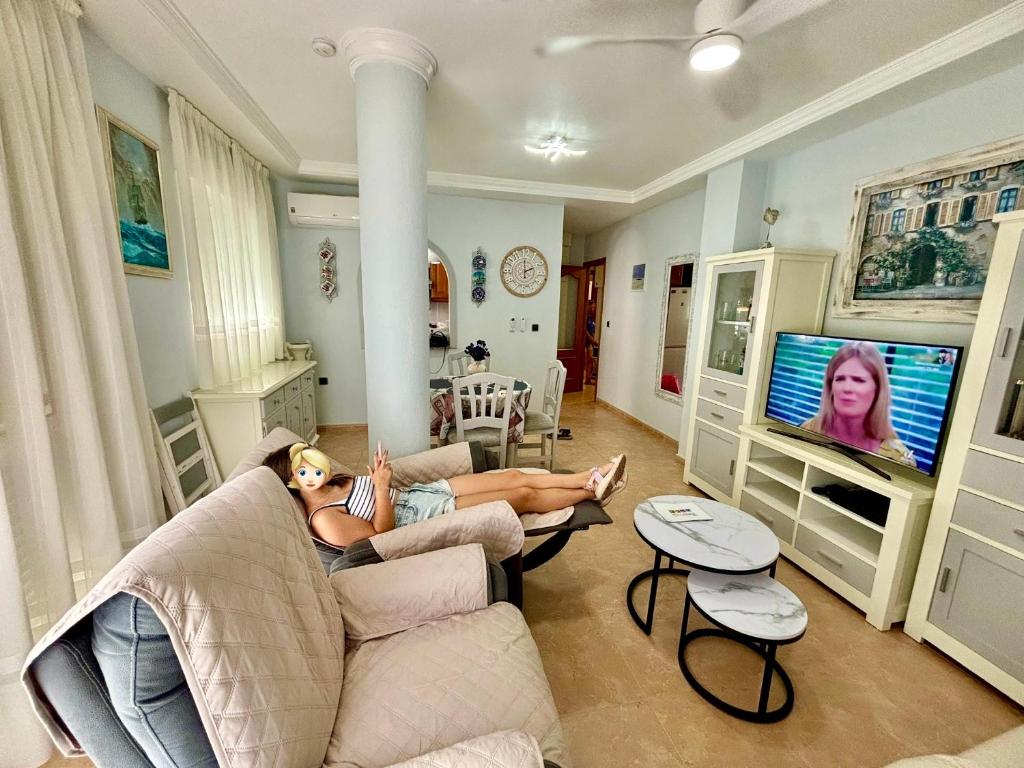 TV a/nebo společenská místnost v ubytování Viñas