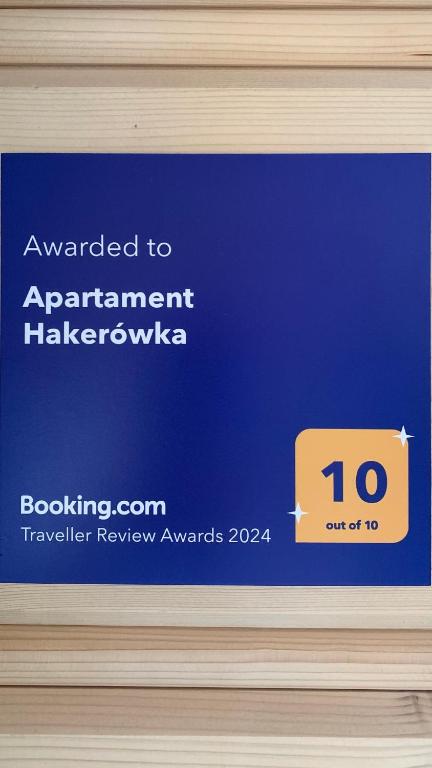 Certifikát, hodnocení, plakát nebo jiný dokument vystavený v ubytování Apartament Hakerówka