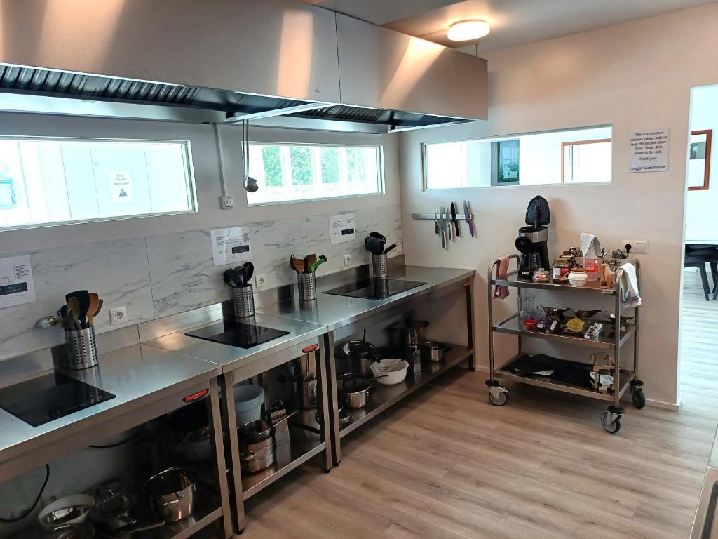 Kuchyň nebo kuchyňský kout v ubytování Lyngás Guesthouse