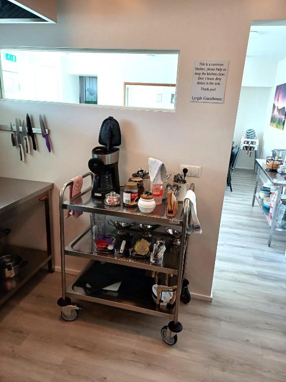 Kuchyň nebo kuchyňský kout v ubytování Lyngás Guesthouse