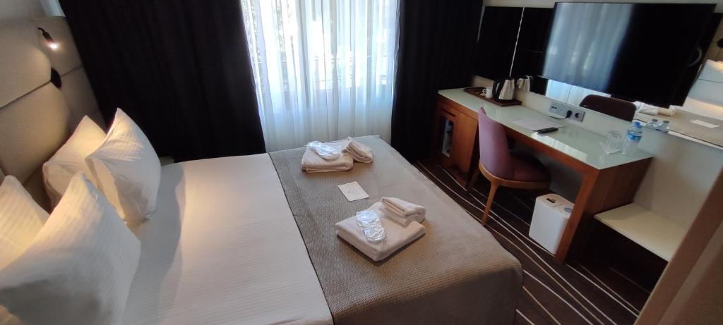 a hotel room with a bed and a sink at Cihangir Hotel Bosphorus in Istanbul