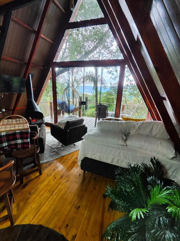 Posezení v ubytování Mirante Cabanas da Serra