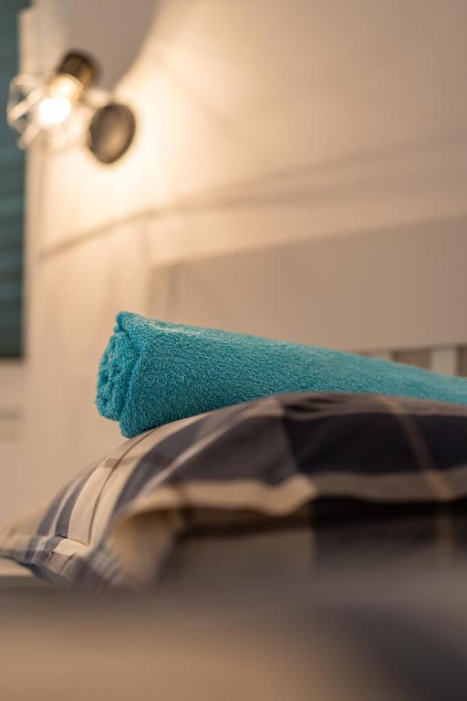 Łóżko lub łóżka w pokoju w obiekcie Apartman GREEN & BLUE