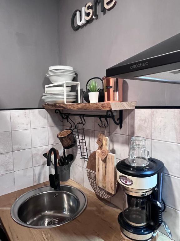 Dapur atau dapur kecil di Estudio en la playa