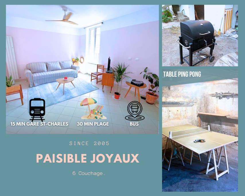 un salon avec un canapé et une table dans l'établissement T4 Familial-Clim-St Charles, à Marseille