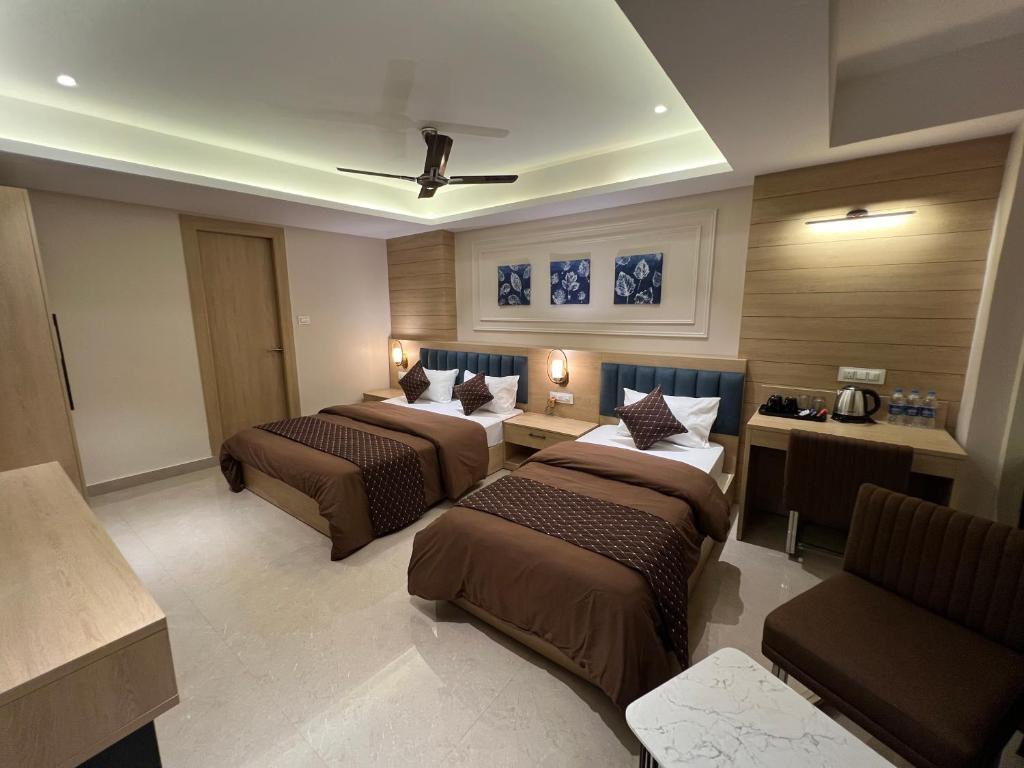 Postel nebo postele na pokoji v ubytování Hotel Sabera