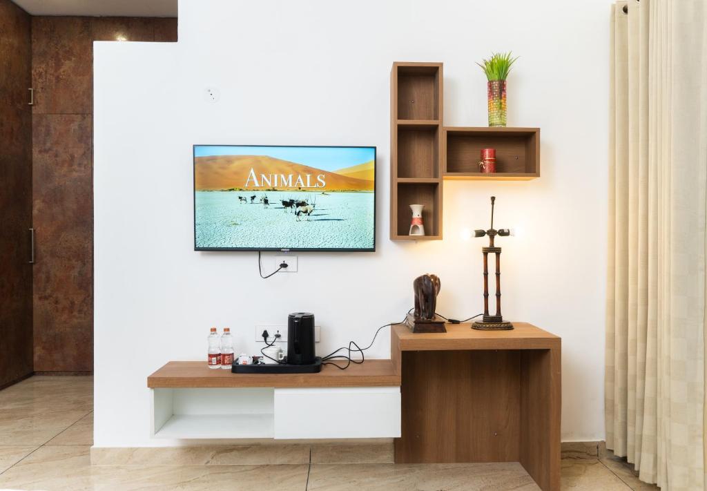 TV a/nebo společenská místnost v ubytování Sandane Homes