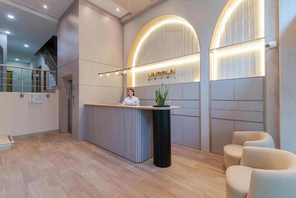 Koupelna v ubytování Hotel Lincoln