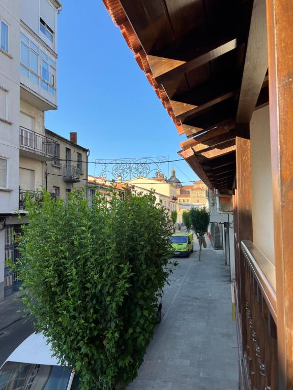 a view of a street from a building at Carud Nº15 in Monforte de Lemos