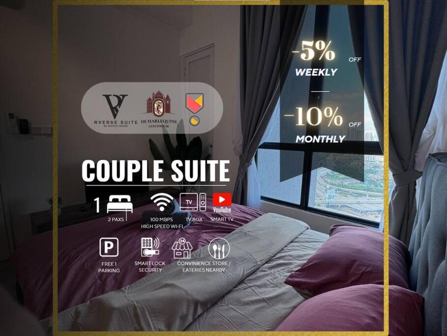 a sign that says couple suite next to a bed at Cubic Botanical by ANCUBIC, Bangsar South, KL by HomeTaric in Kuala Lumpur
