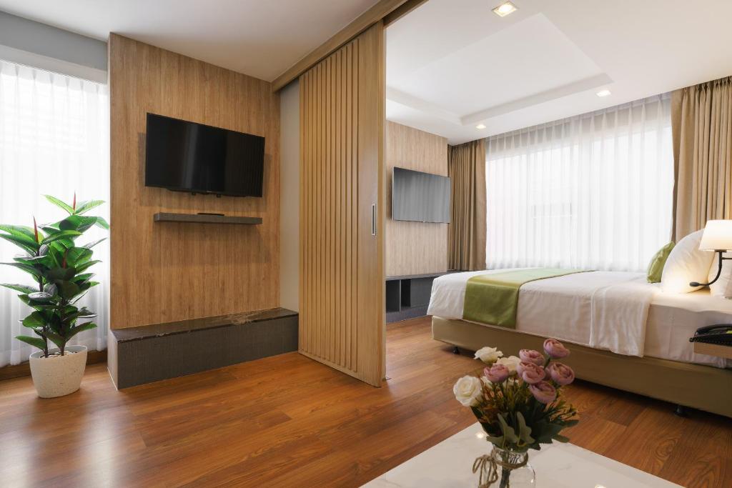 TV a/nebo společenská místnost v ubytování iCheck inn Residence soi 2