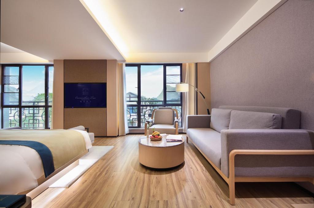 Posezení v ubytování 桂林桂花树下酒店 Guilin Osmanthus Tree Resort