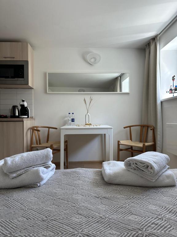 Nhà bếp/bếp nhỏ tại Nidos Palvė Ground Zero