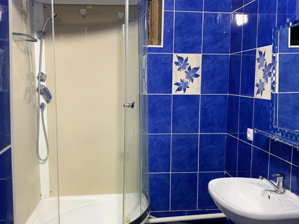 Koupelna v ubytování Bozui Hostel