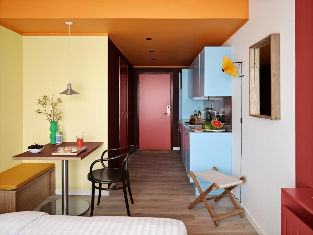 Kuchyň nebo kuchyňský kout v ubytování Dahei Apartment Hotel