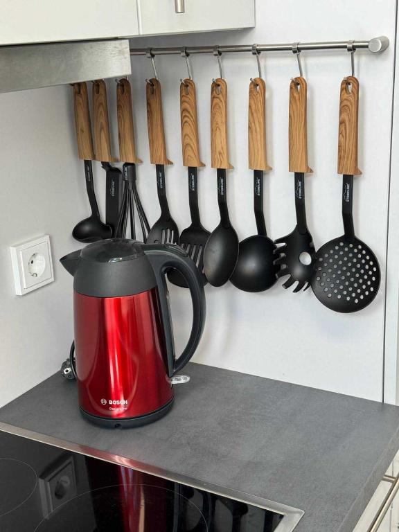 Kuchyň nebo kuchyňský kout v ubytování Brauhaus Suite 16