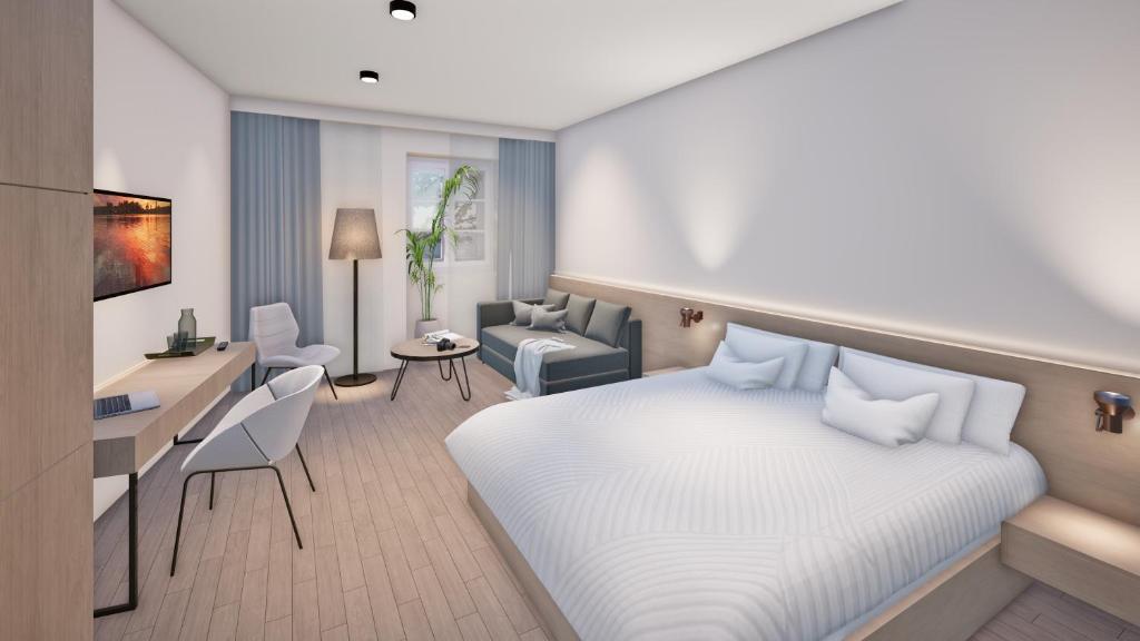 Postel nebo postele na pokoji v ubytování Schloss Hotel Zeillern