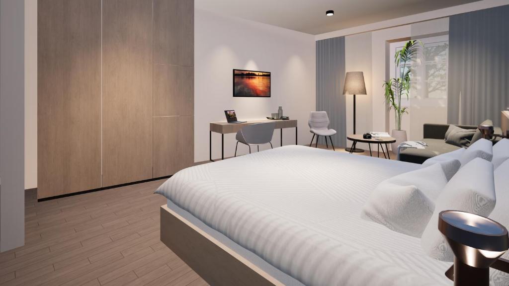 Postel nebo postele na pokoji v ubytování Schloss Hotel Zeillern