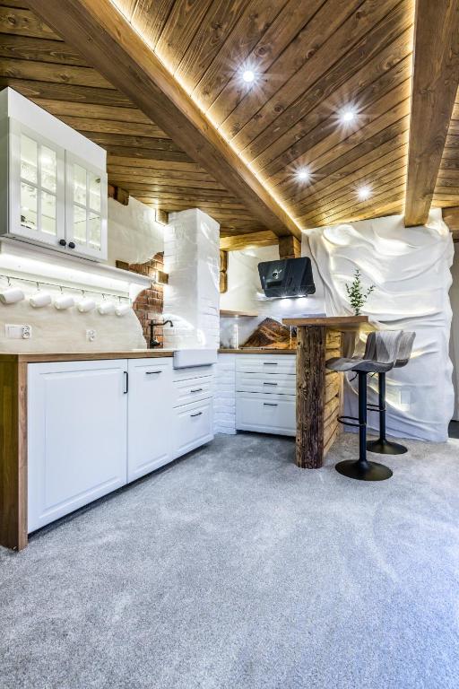 Kuchyňa alebo kuchynka v ubytovaní Apartamenty Szymaszkowa