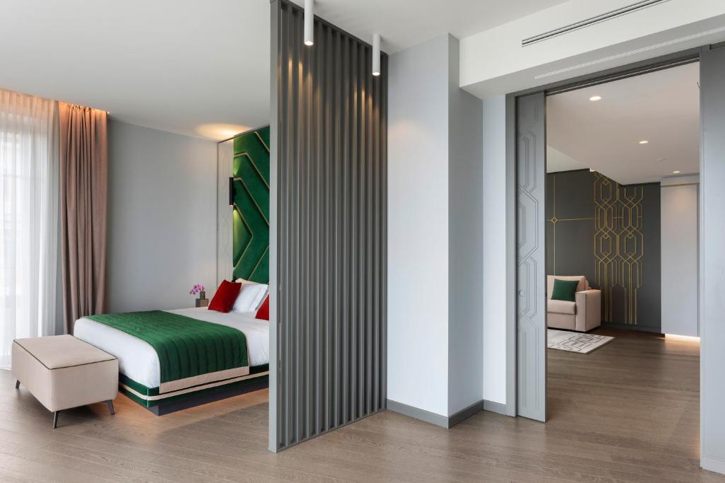 Boutique Hotel Stresa客房内的一张或多张床位