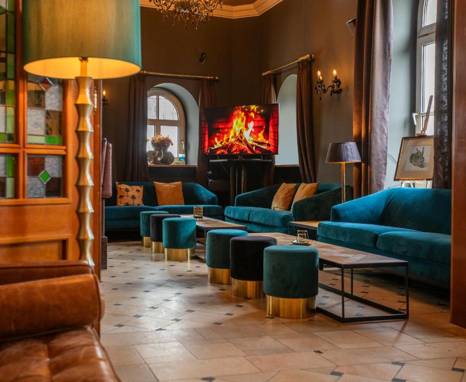 Posezení v ubytování Boutique Hotel Krone München