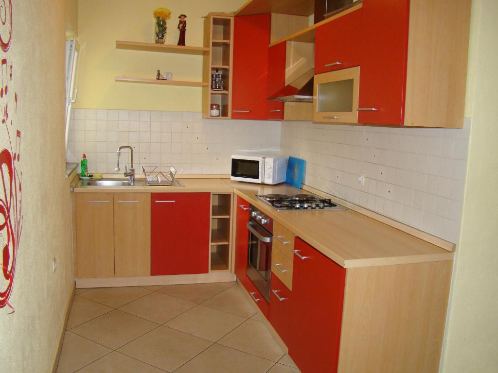 Kuchyň nebo kuchyňský kout v ubytování Apartments Buturić