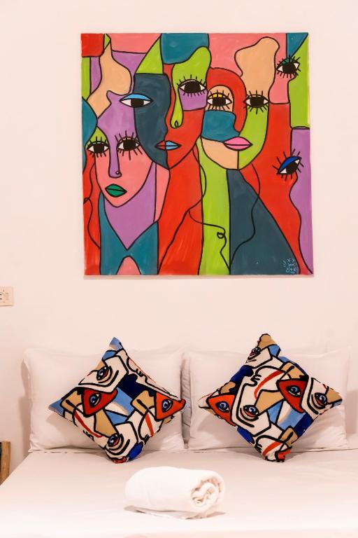 Postel nebo postele na pokoji v ubytování Riad Sala Art Marrakech
