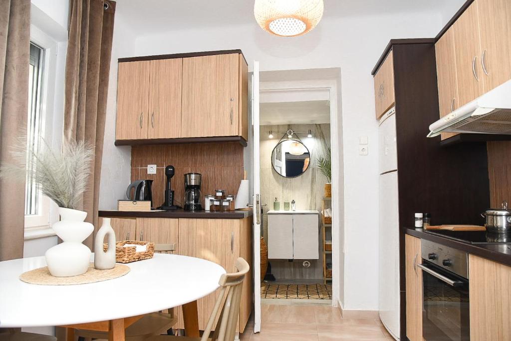 Kuchyň nebo kuchyňský kout v ubytování OASIS RESIDENCE