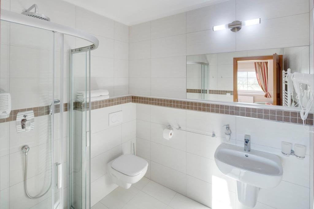 Koupelna v ubytování Hotel Kolonie
