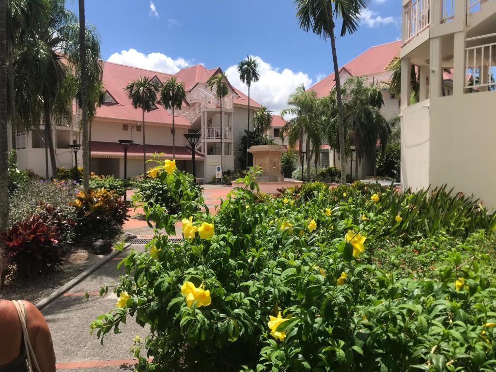 Jardin de l'établissement Appartement, 2 chambres, Terrasse vue mer, très calme, Piscine premium, accès direct aux plages, restaurants, Village Vacances