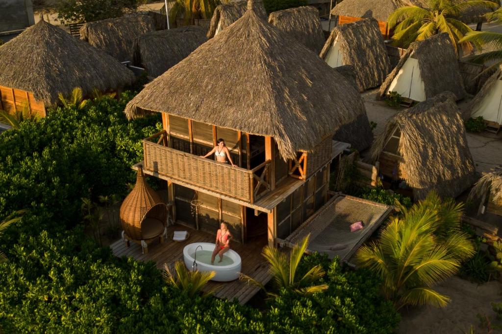 Zahrada ubytování Casa UwU, Chacahua Oaxaca