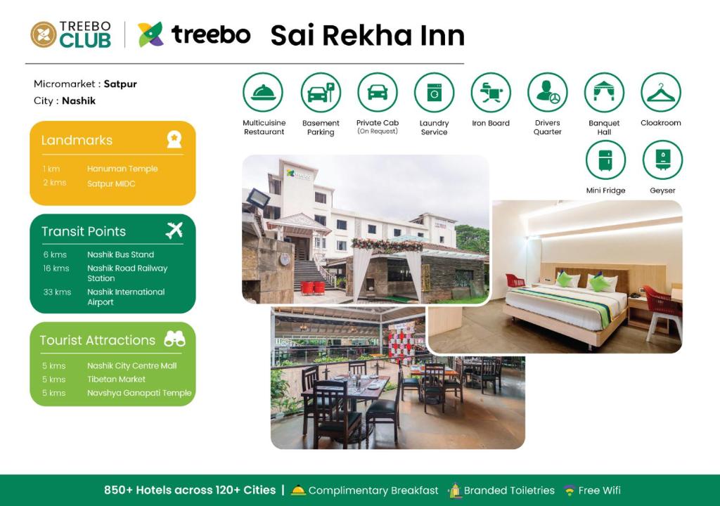 Certifikát, hodnocení, plakát nebo jiný dokument vystavený v ubytování Treebo Sai Rekha Inn