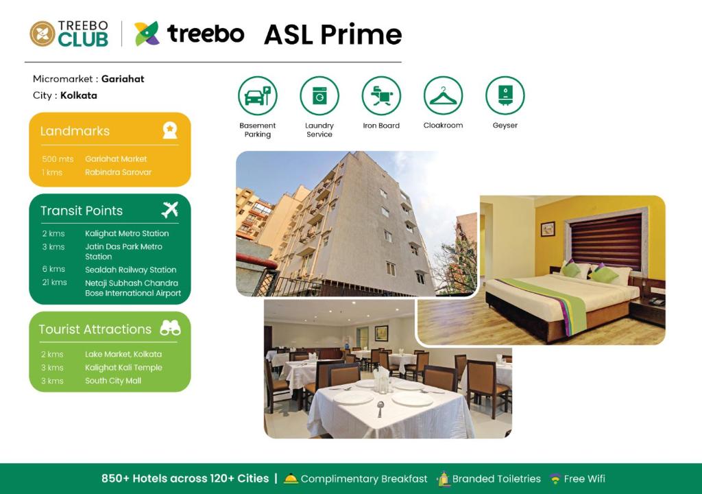 Certifikát, hodnocení, plakát nebo jiný dokument vystavený v ubytování Treebo ASL Prime, Near Ballygunge Railway Station