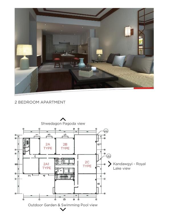 Půdorys ubytování Kantharyar Serviced Apartment