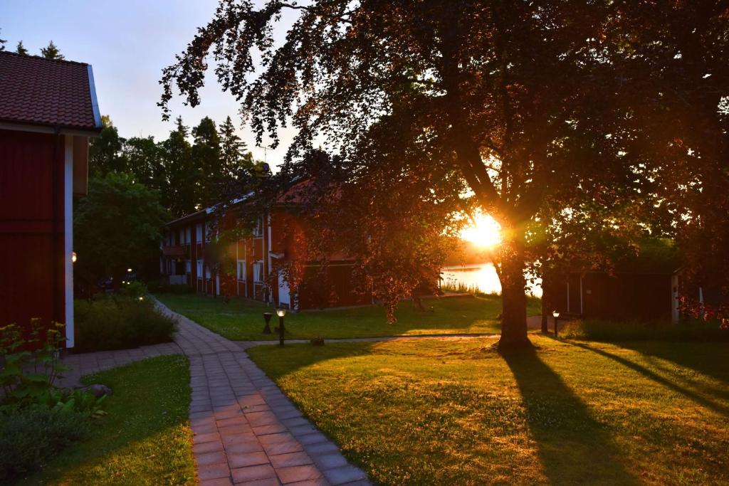 Východ nebo západ slunce při pohledu z hotelu nebo okolí