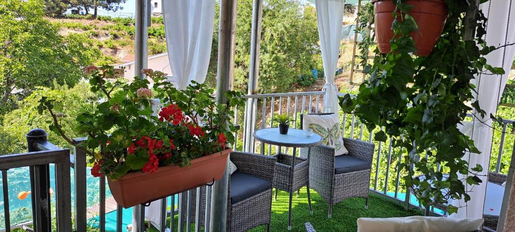 Zahrada ubytování Kyperounta Troodos mountain house