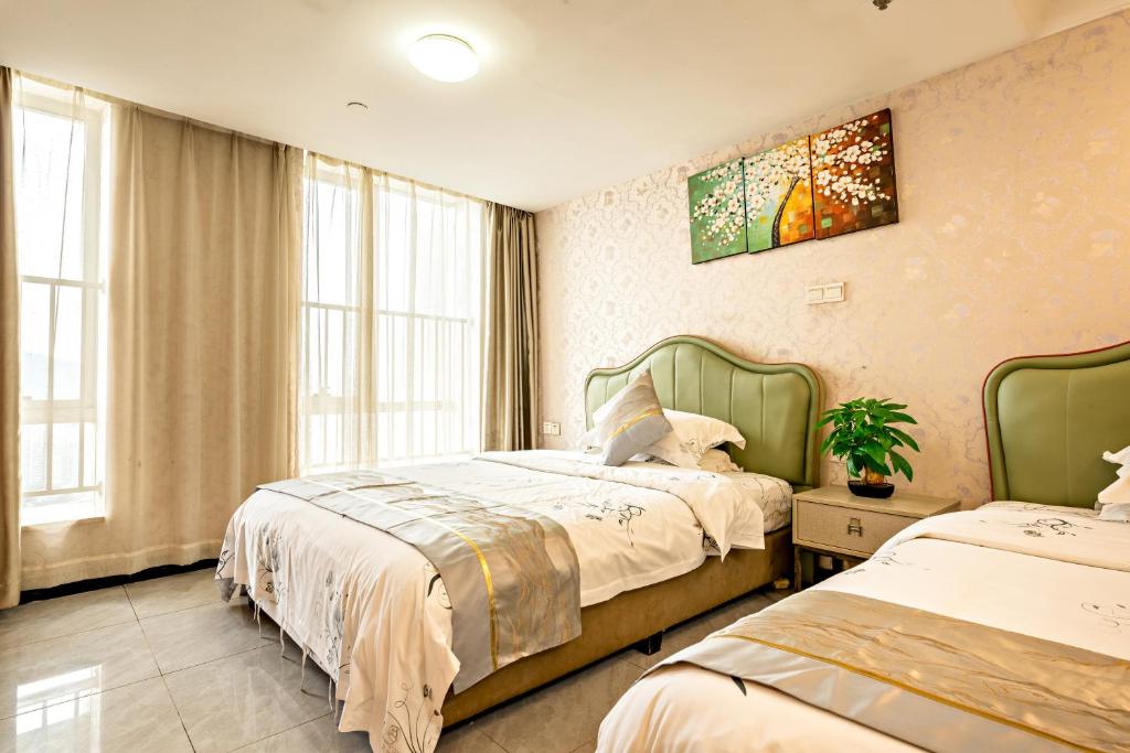 Guangzhou Manhattan International Apartment Zhengjia Branch-FREE SHUTTLE BUS FOR CANTON FAIR - Salle Jumelle De Luxe Avec Vue Sur La Ville