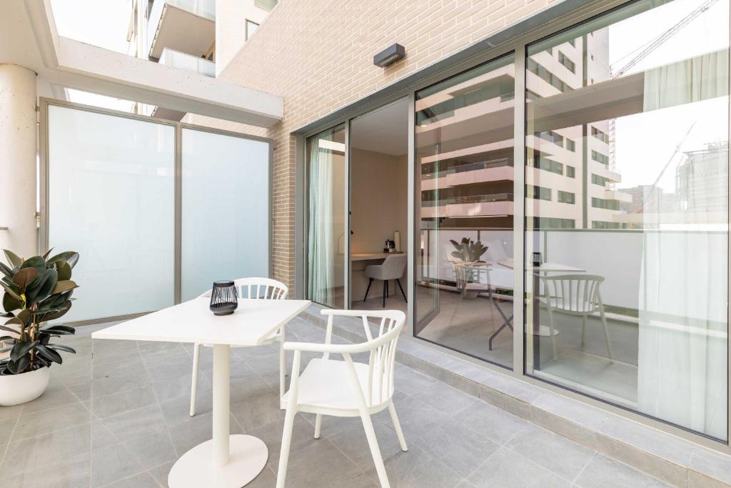 Balkón nebo terasa v ubytování HQ Arena Hotel