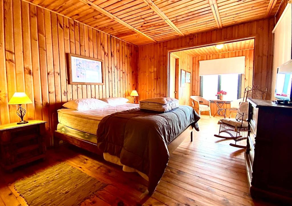 Postel nebo postele na pokoji v ubytování Cabaña en Maitencillo