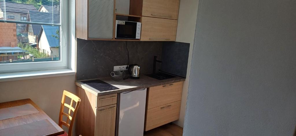 Kuchyň nebo kuchyňský kout v ubytování Apartmánový dům TERKA