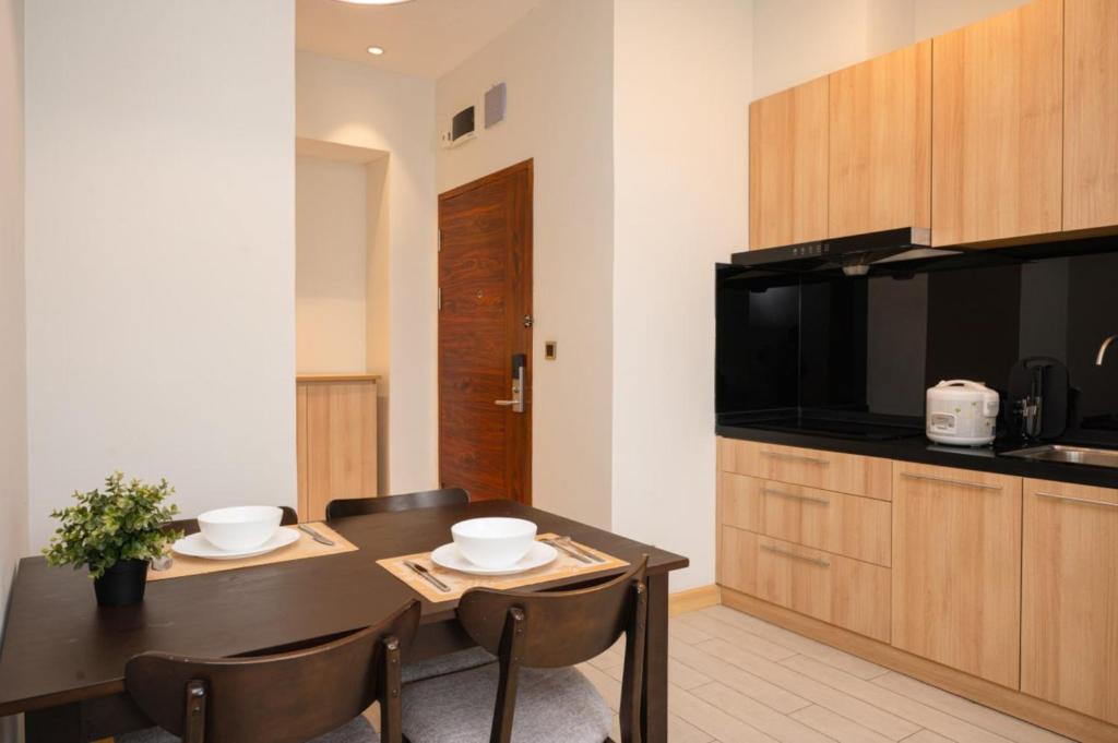 Kuchyň nebo kuchyňský kout v ubytování The View Serviced Residence 豪景日式酒店公寓