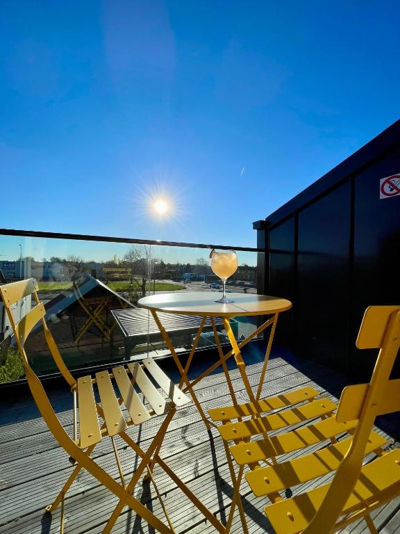 Balkón nebo terasa v ubytování Staffanstorps Gästis Hotell
