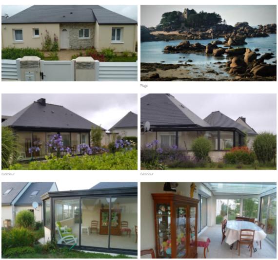 un groupe de quatre photos d'une maison dans l'établissement VIALA Alain, à Perros-Guirec