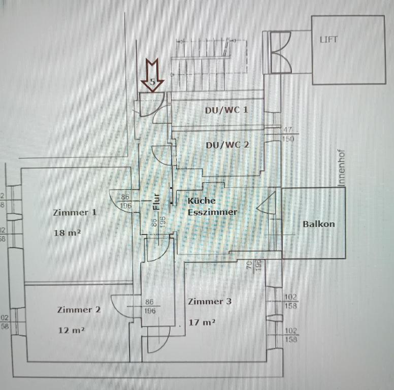 Půdorys ubytování zimmer-graz
