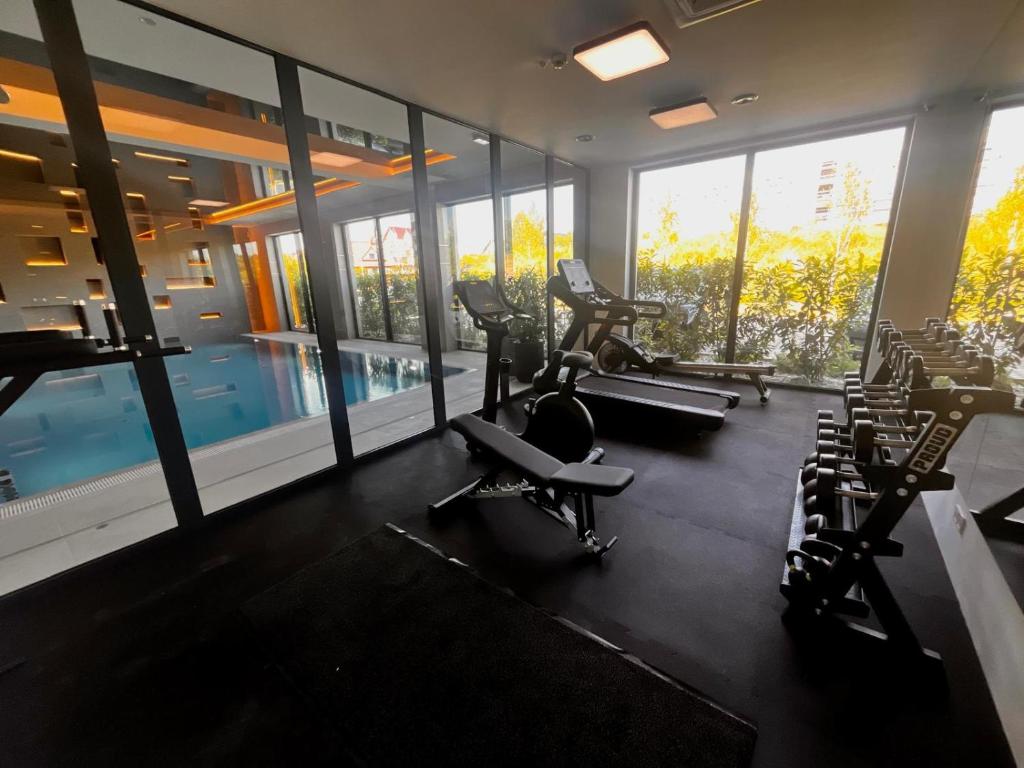 Fitness centrum a/nebo fitness zařízení v ubytování Magda Aparthotel Anchoria Mechelinki
