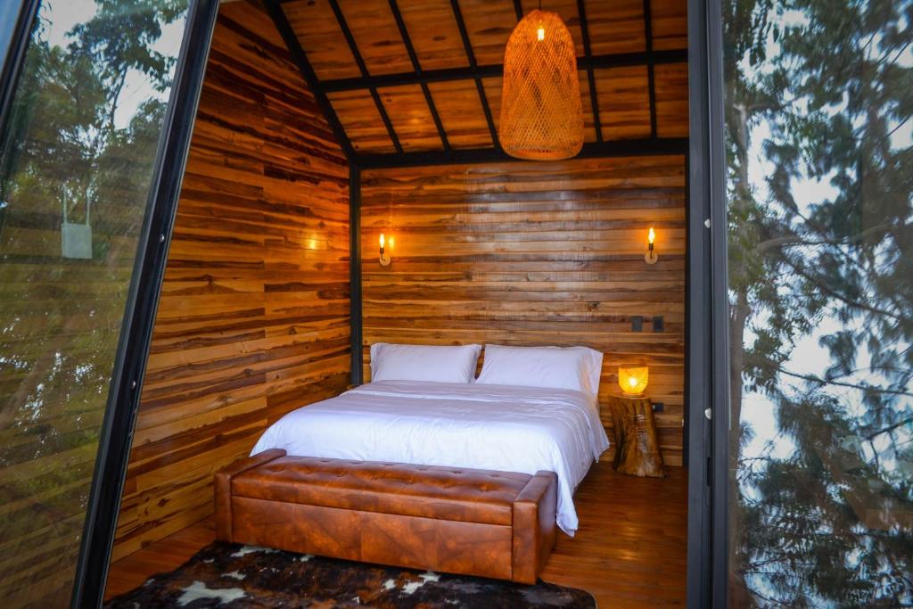 Katil atau katil-katil dalam bilik di Hotel Aborígenes