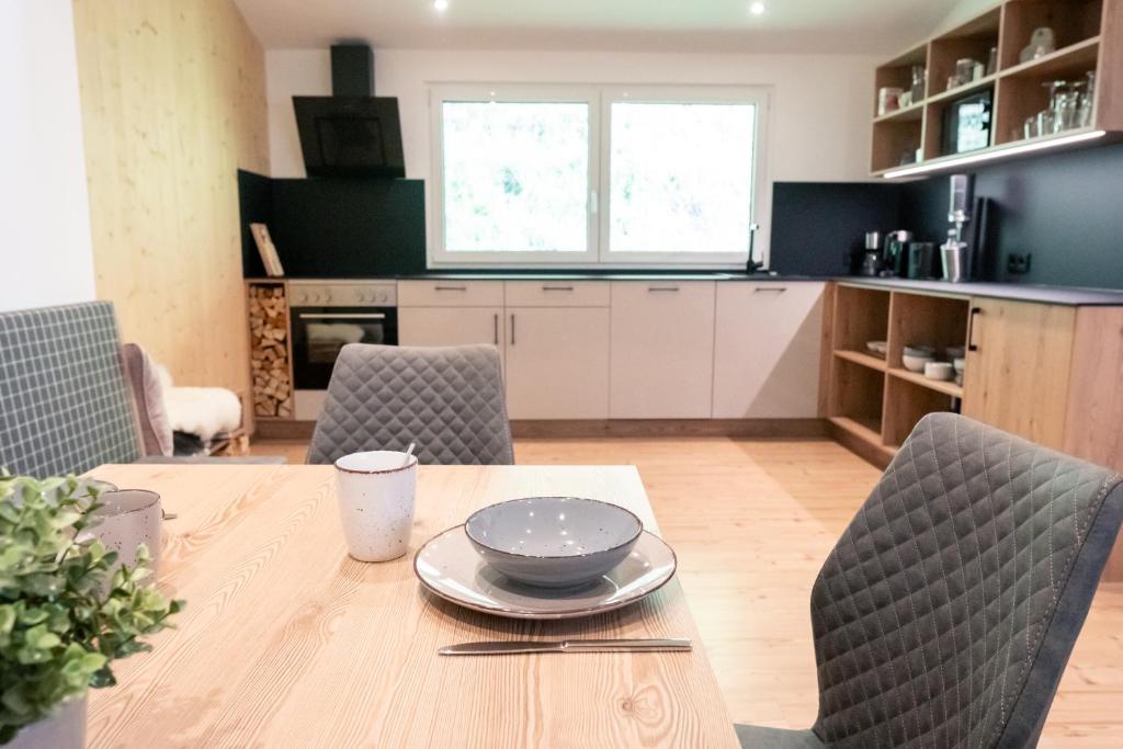 Eldhús eða eldhúskrókur á Nagelehof Apartment Bendelstein