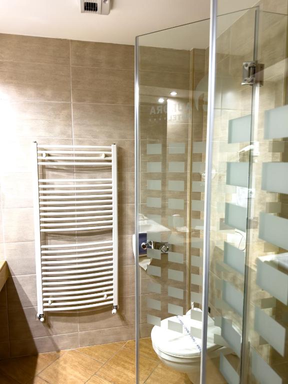 Koupelna v ubytování Hotel Aurora