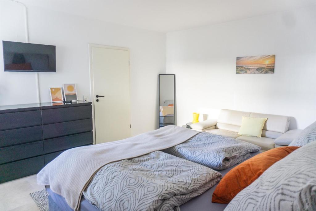 Postel nebo postele na pokoji v ubytování Ferienwohnung Leni