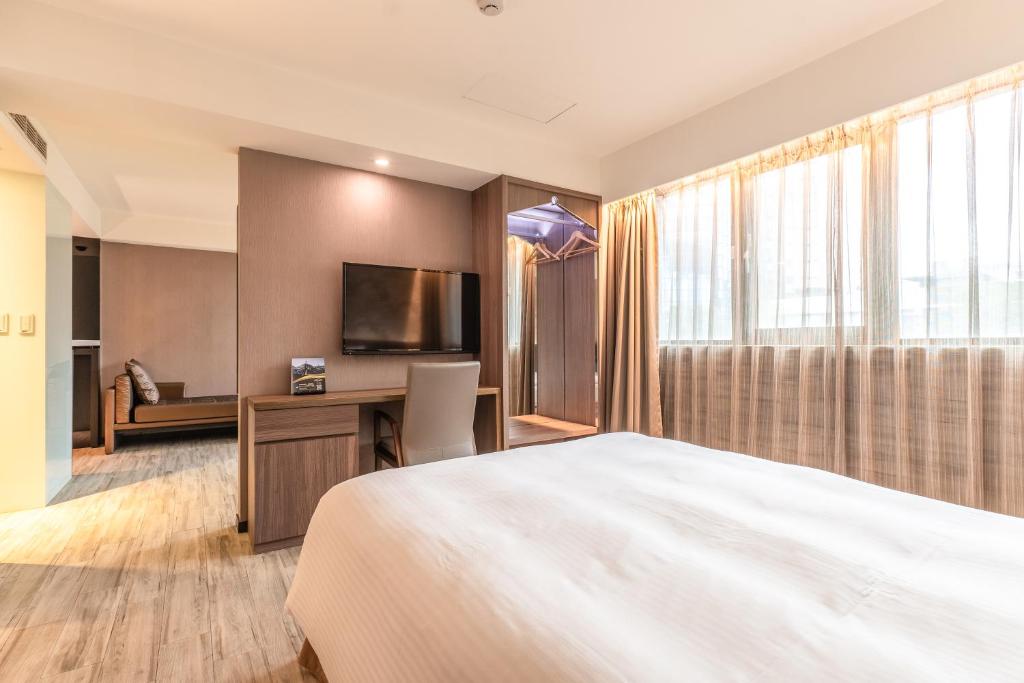 Kuchyň nebo kuchyňský kout v ubytování Guide Hotel Taipei Fuxing North